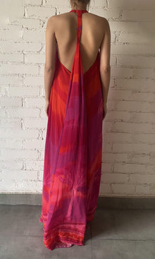 Hemant And Nandita | Soma Bemberg Cupro Crepe Long Dress | Multicolor