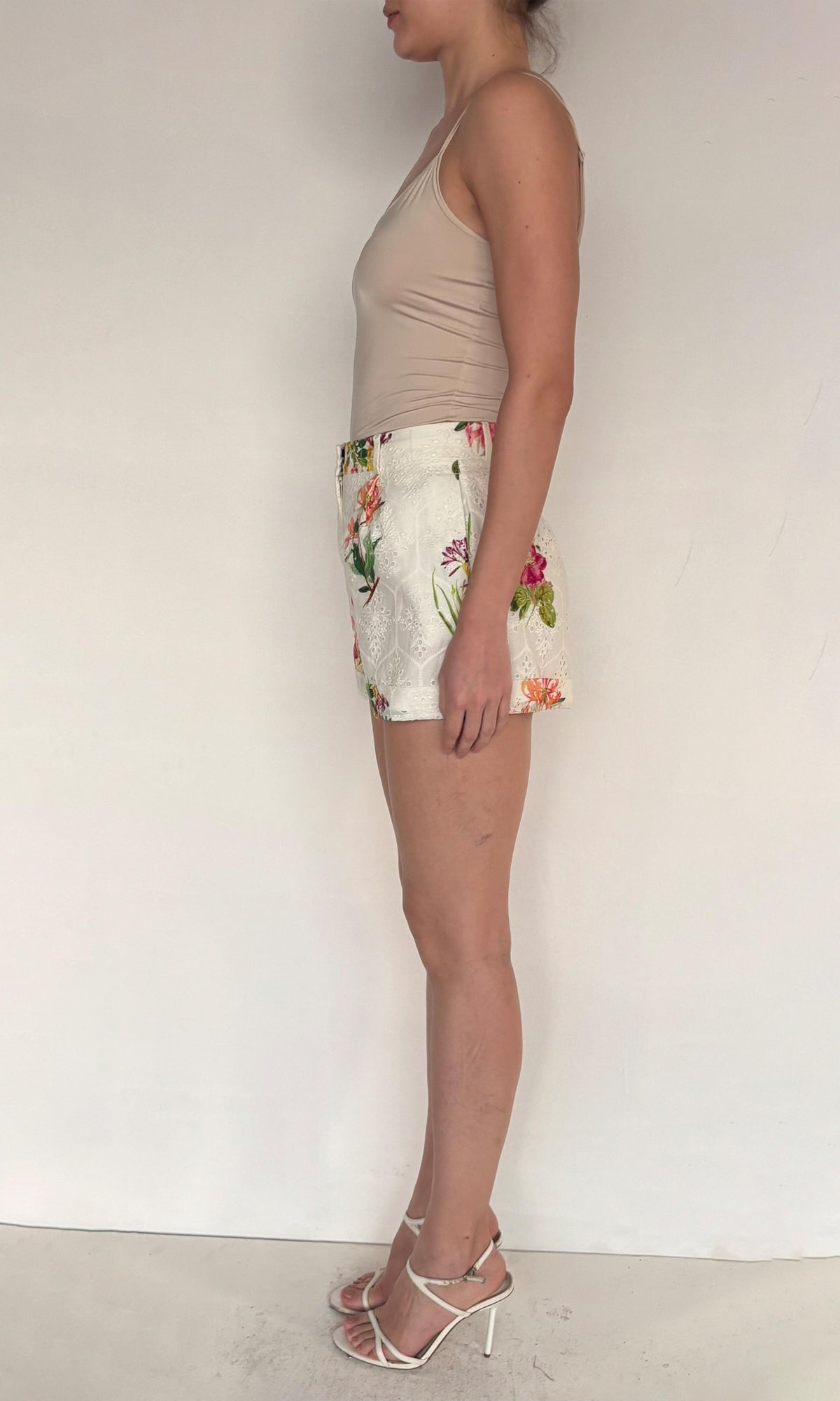 Womens | Taha Cotton Schiffli Shorts | White