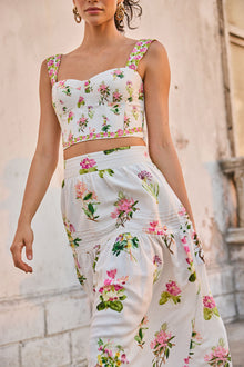 Midi Skirt | White Floral