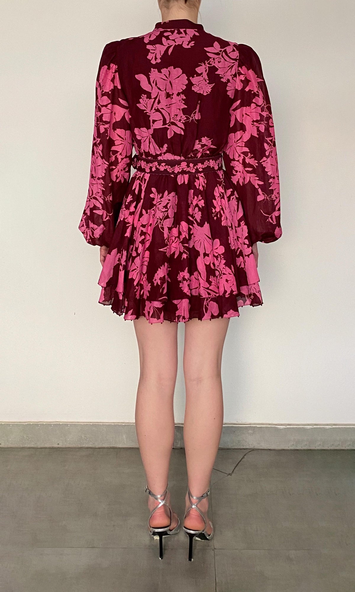 Womens | Tehr Linen Cotton Short Dress | Magenta