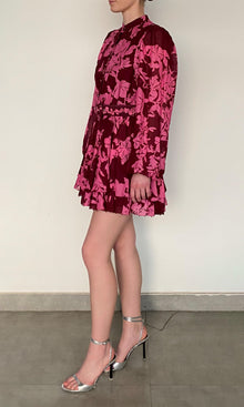 Womens | Tehr Linen Cotton Short Dress | Magenta