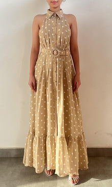 Hemant And Nandita | Tira Cotton Long Dress | Beige