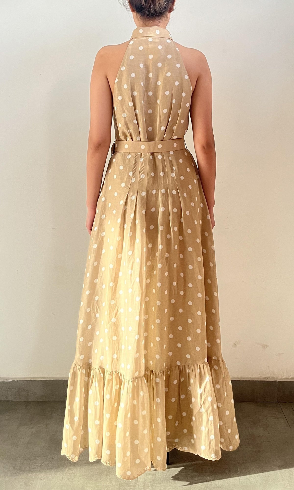 Hemant And Nandita | Tira Cotton Long Dress | Beige
