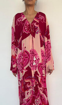 Hemant And Nandita | Tira Viscose Long Dress | Red Multi