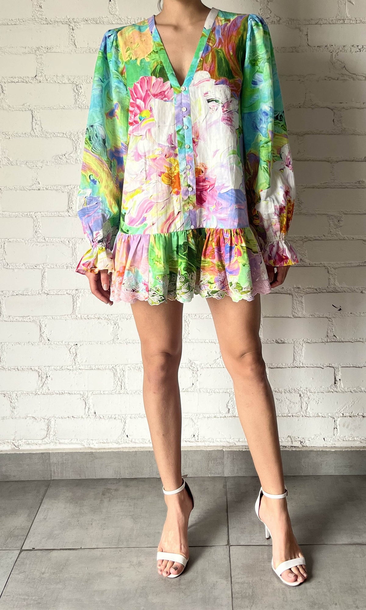 Womens | Tiva Linen Cotton Short Dress | Multicolor