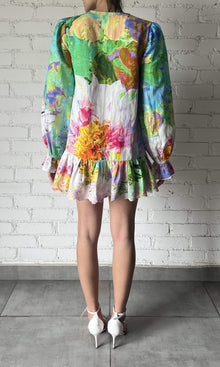 Hemant And Nandita | Tiva Linen Cotton Short Dress | Multi
