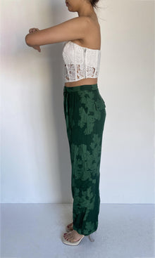 Hemant And Nandita | Tiya Viscose Chiffon Jacquard Pants | Green