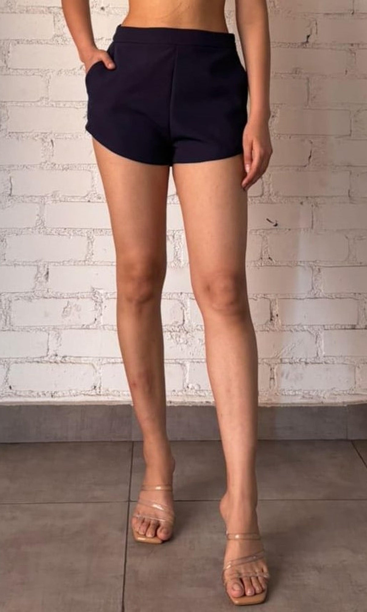 Hemant And Nandita | Tiya Polyester Crepe Lycra Shorts | Blue