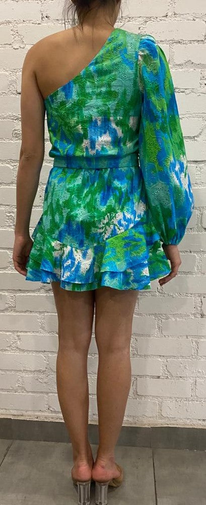 Hemant & Nandita | Vida Short Dress | Blue/Green