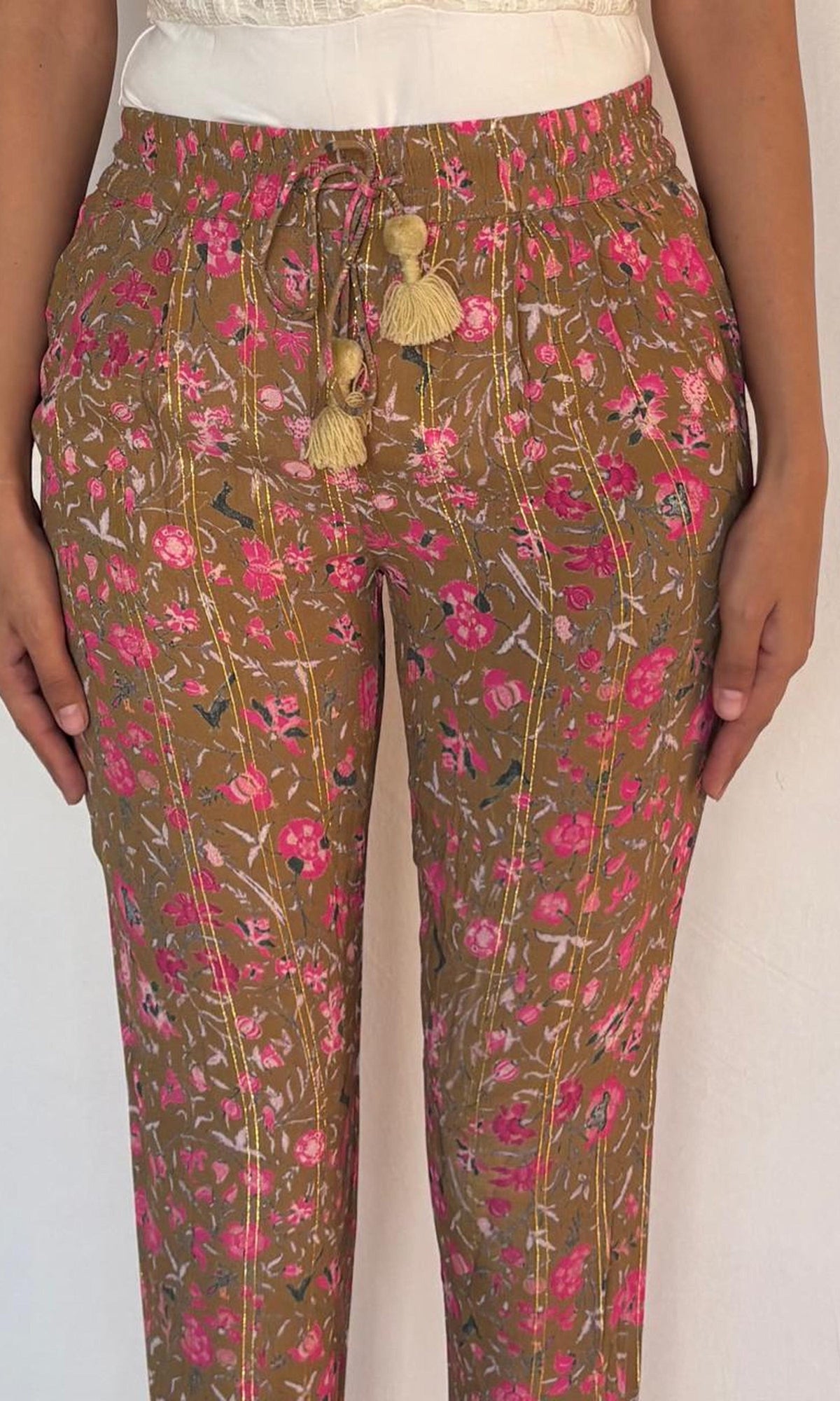 Hemant And Nandita | Vim Viscose Moss Crepe Pants | Musturd