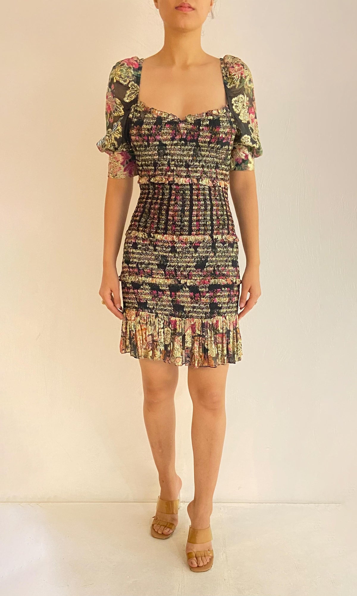 Hemant And Nandita | Vim Viscose Short Dress | Black Multi