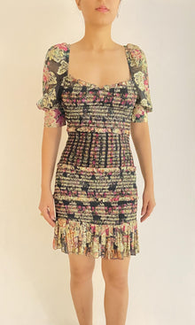 Hemant And Nandita | Vim Viscose Short Dress | Black Multi