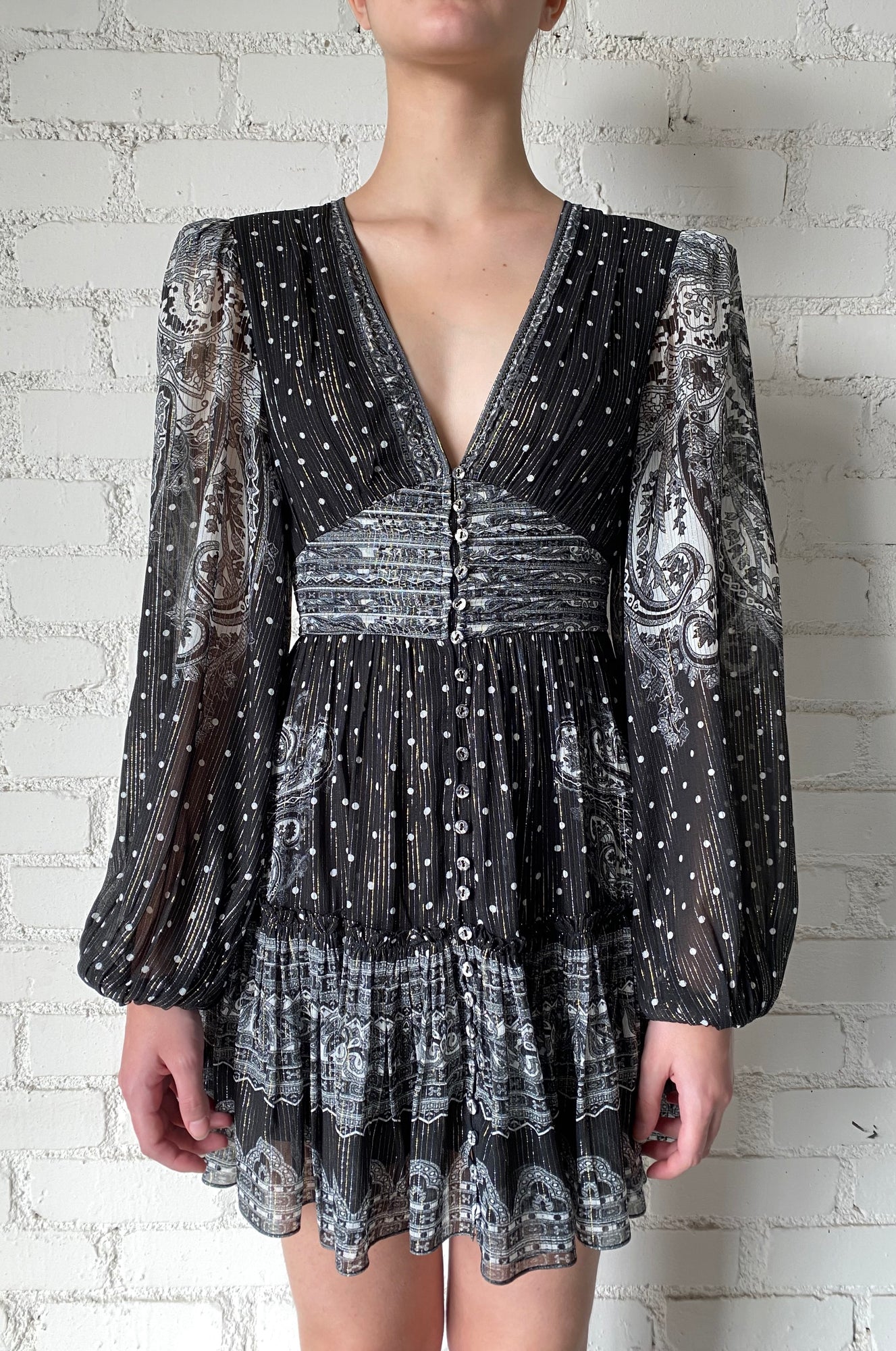 Hemant & Nandita | Viri Short Dress | Black/White