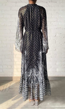 Hemant And Nandita | Viri Cotton Long Dress | Black/White