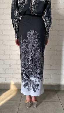 Hemant & Nandita | Fitted Long Skirt | Black/White