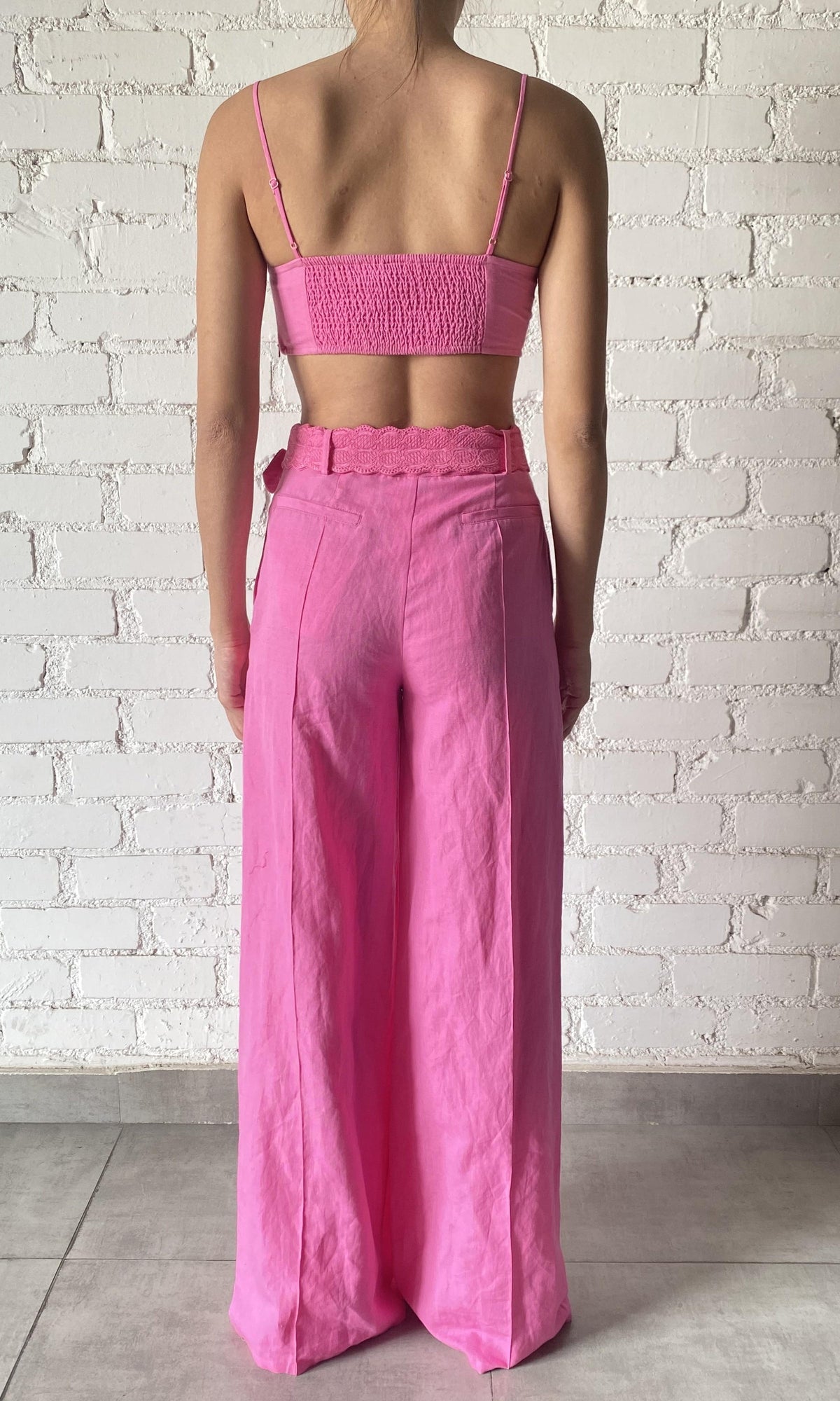 Hemant And Nandita | Yuri Linen Cotton Bandeau | Pink