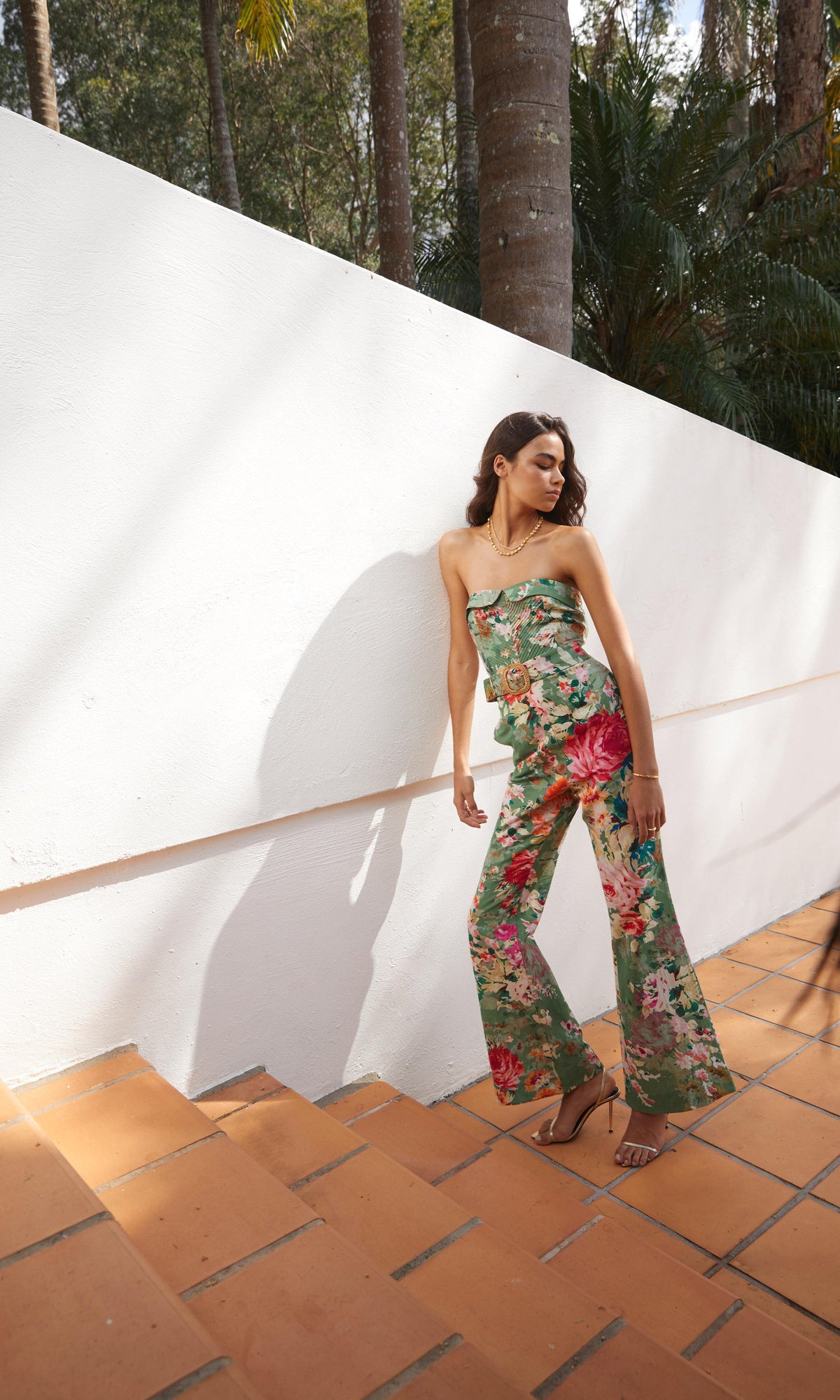 Hemant And Nandita | Zaria Cotton Linen Jumpsuit | Green