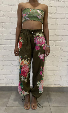 Hemant And Nandita | Zaria Cotton Linen Bandeau | Green Multi