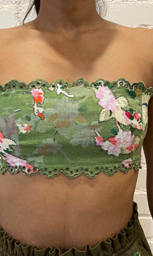 Hemant And Nandita | Zaria Cotton Linen Bandeau | Green Multi