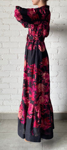 Hemant & Nandita | Zina Shirt Dress | Black/Magenta