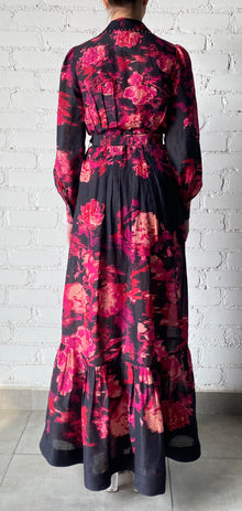 Hemant & Nandita | Zina Shirt Dress | Black/Magenta