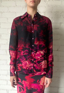 Hemant & Nandita | Zina Oversized Shirt | Black/Magenta