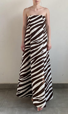 Hemant And Nandita | Zuba Linen Cotton Long Dress | Black White