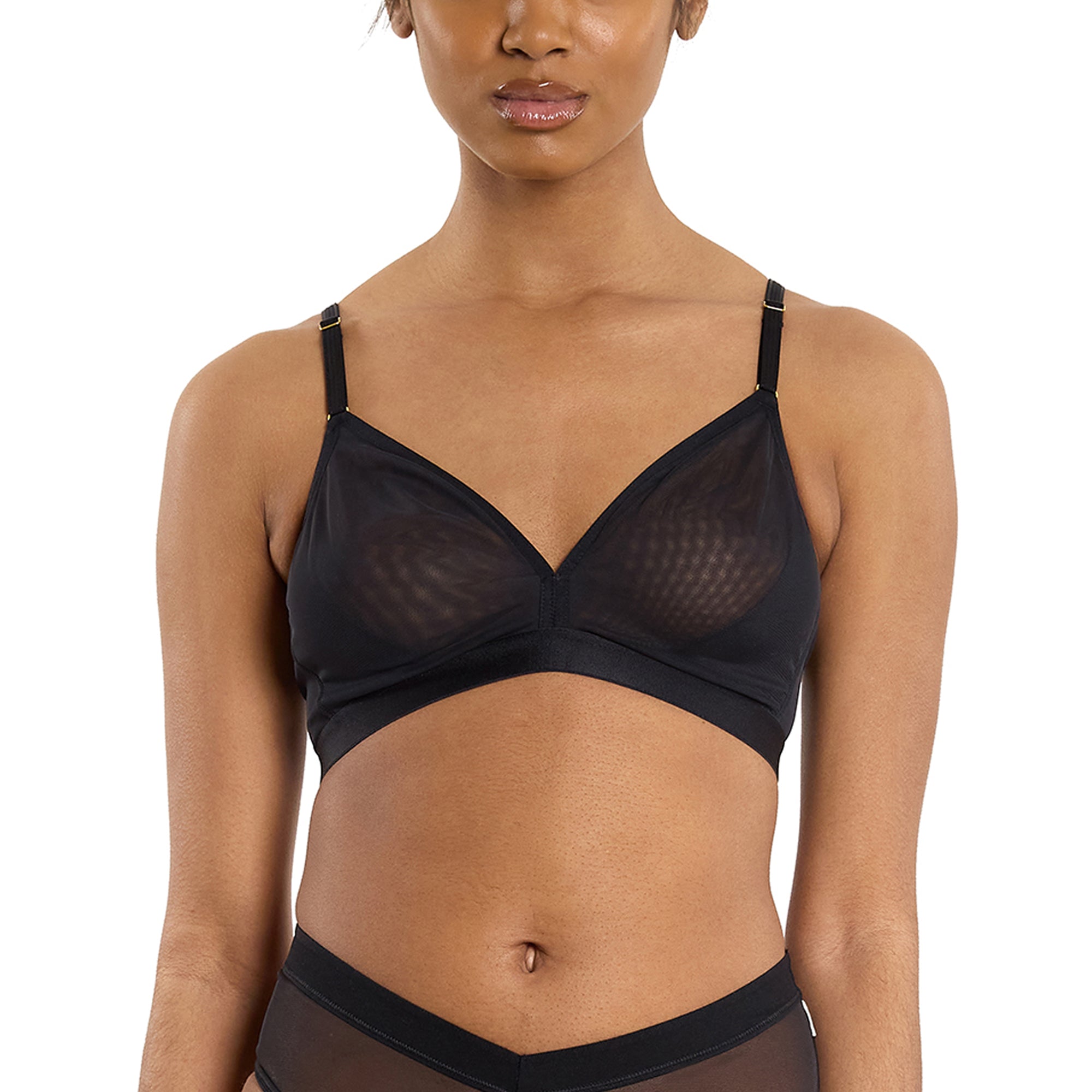 Mesh Triangle Bralette | Black
