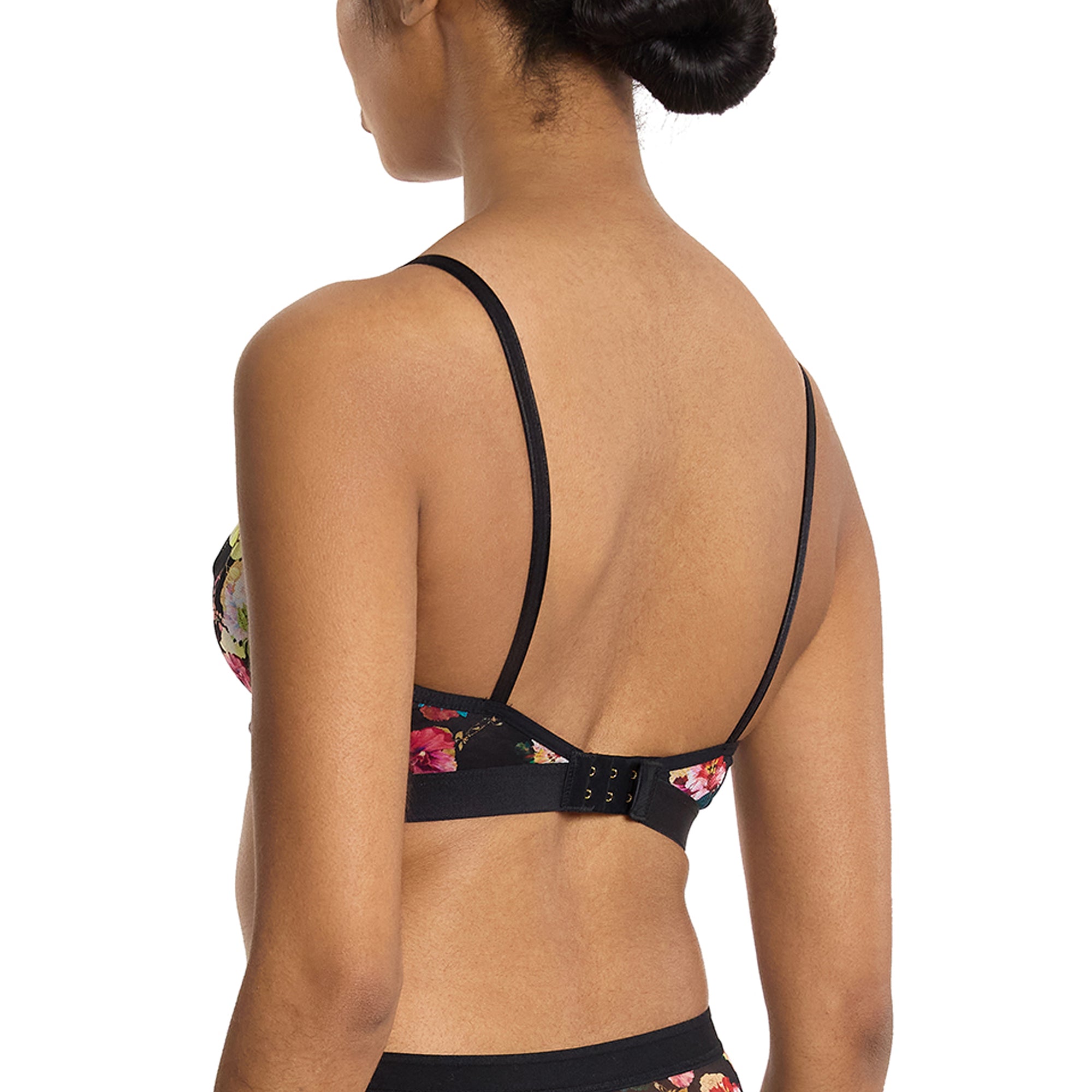 Mesh Triangle Bralette | Botanic Romantic (Black)