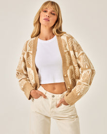 Shell Be There Cardigan | Seashell Jacquard