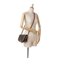 Celine | Pre-Owned Medium Triomphe Coated Canvas Folco Crossbody - II | Brown/Dark Brown