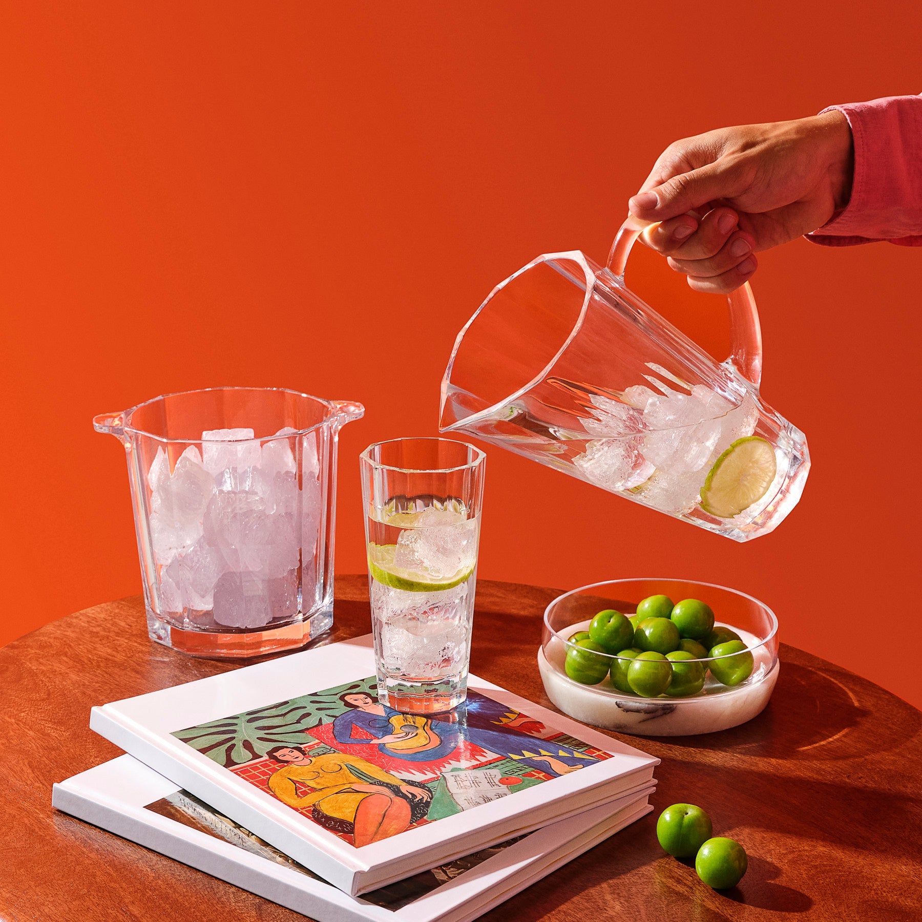 Chill Bowl With Marble Base - Large | Clear Crystal/Marble