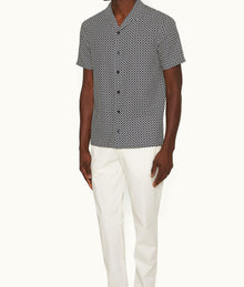 Hibbert Geo Print Classic Fit Capri Collar Shirt | Night Iris/White Sand