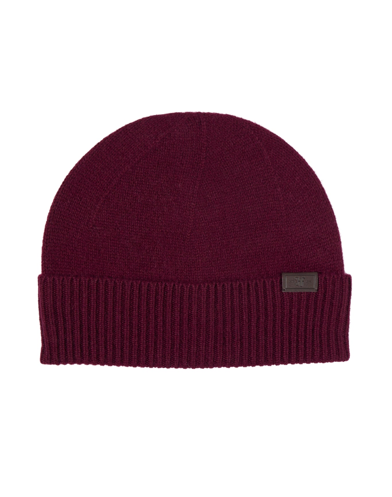Hickey Freeman | Men | Cashmere Jersey Beanie With Rib Cuff | Bordeaux