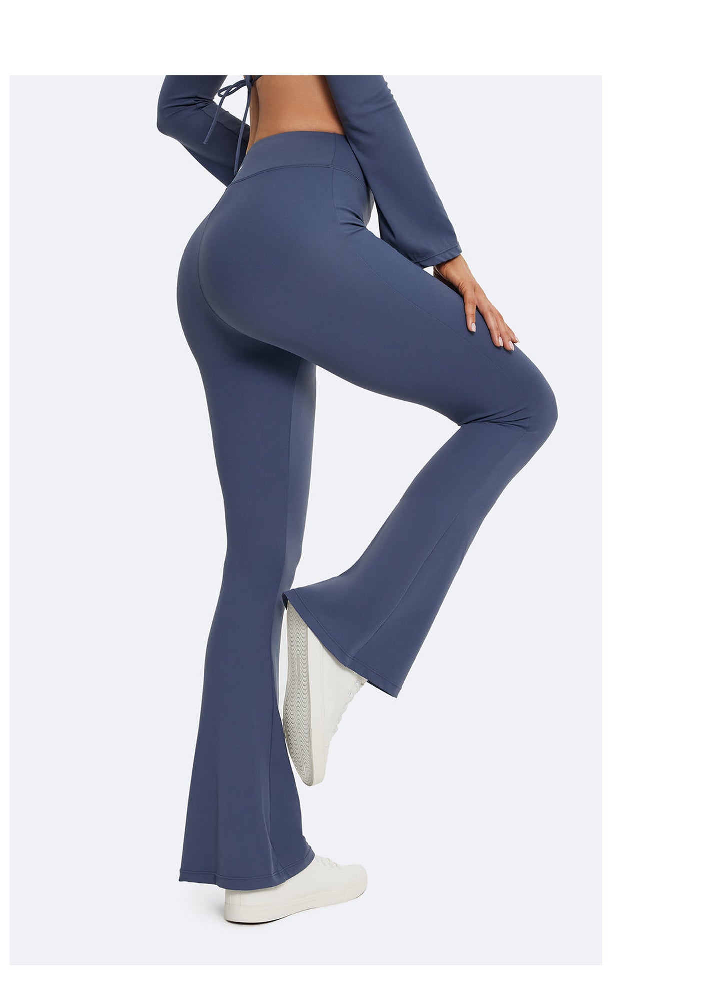 High-Waisted Flared Leggings | Iris Blue