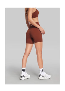 High-Waisted Impact Mesh Shorts | Rust Brown