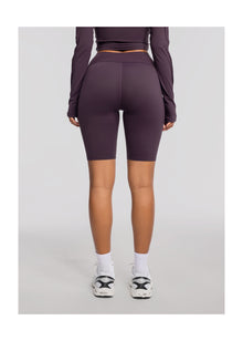 High-Waisted Performance Biker Shorts | Midnight Plum