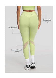 High-Waisted Stretch Performance Leggings | Cool Matcha