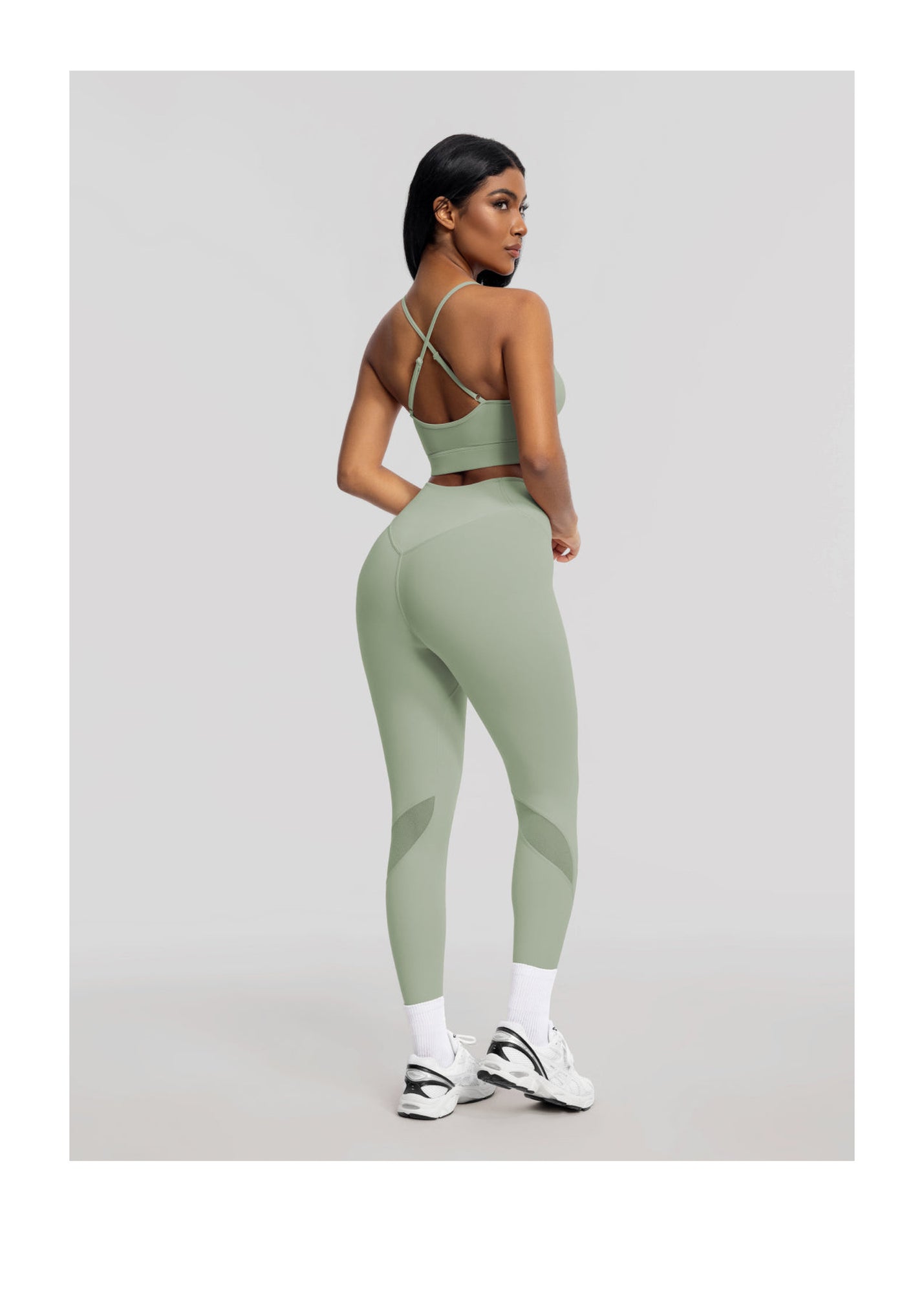 High-Waisted Stretch Performance Leggings | Sage Green