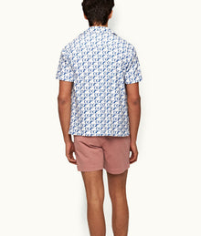 Howell Relaxed Fit Capri Collar Cotton Towelling Shirt | 007/White
