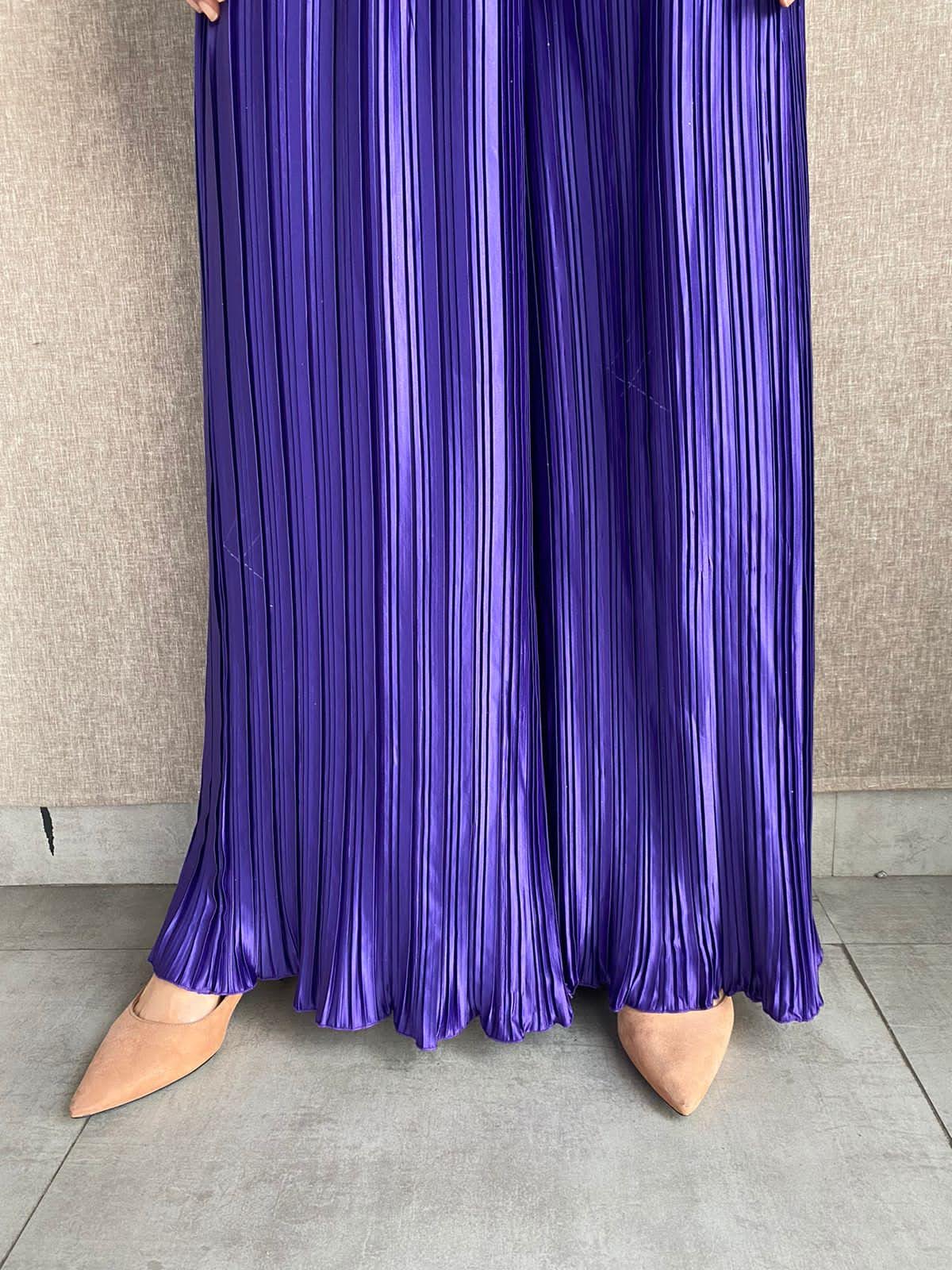Polyester Satin Pants | Purple