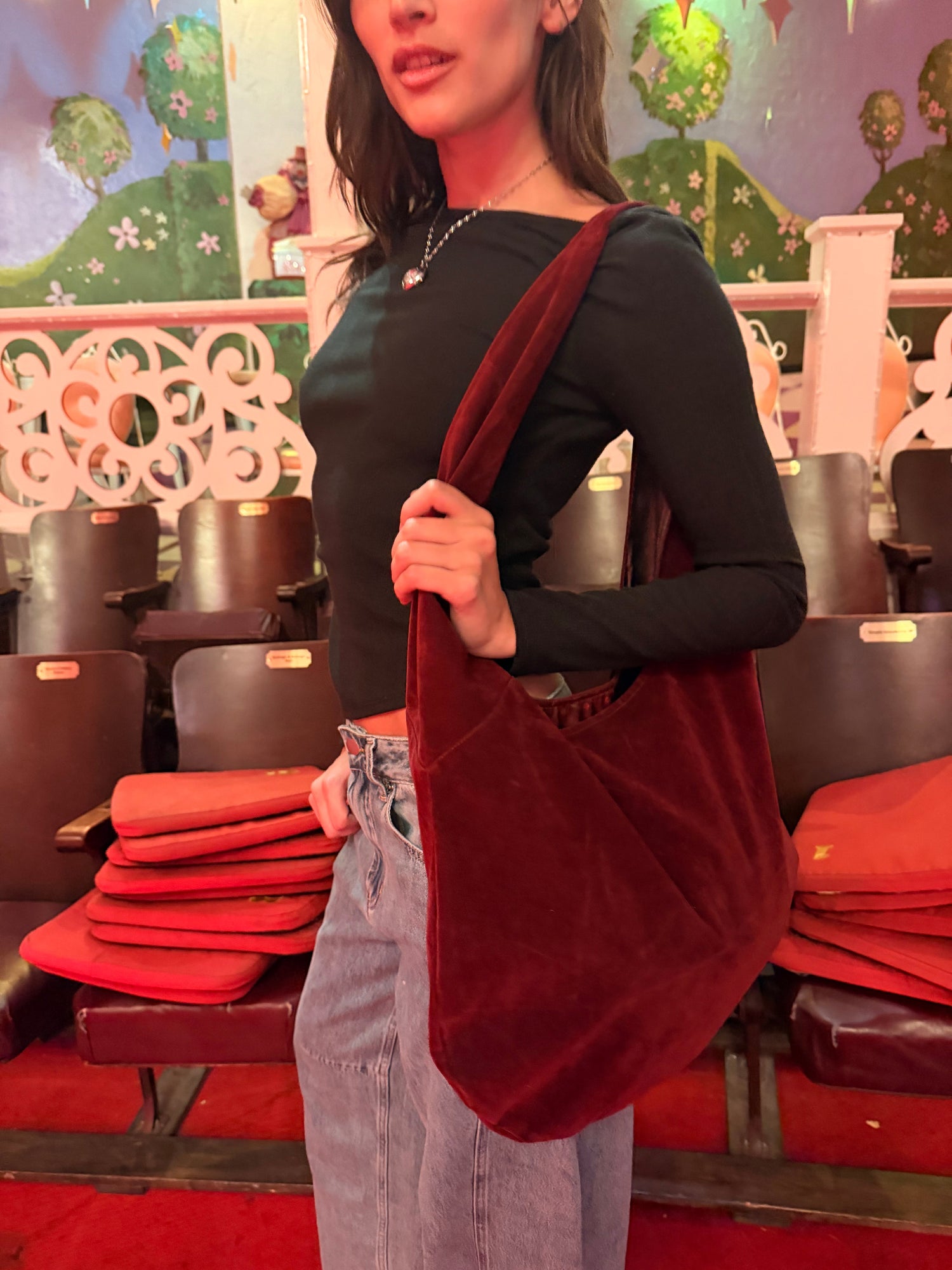 Vera Suede Tote Bag | Wine