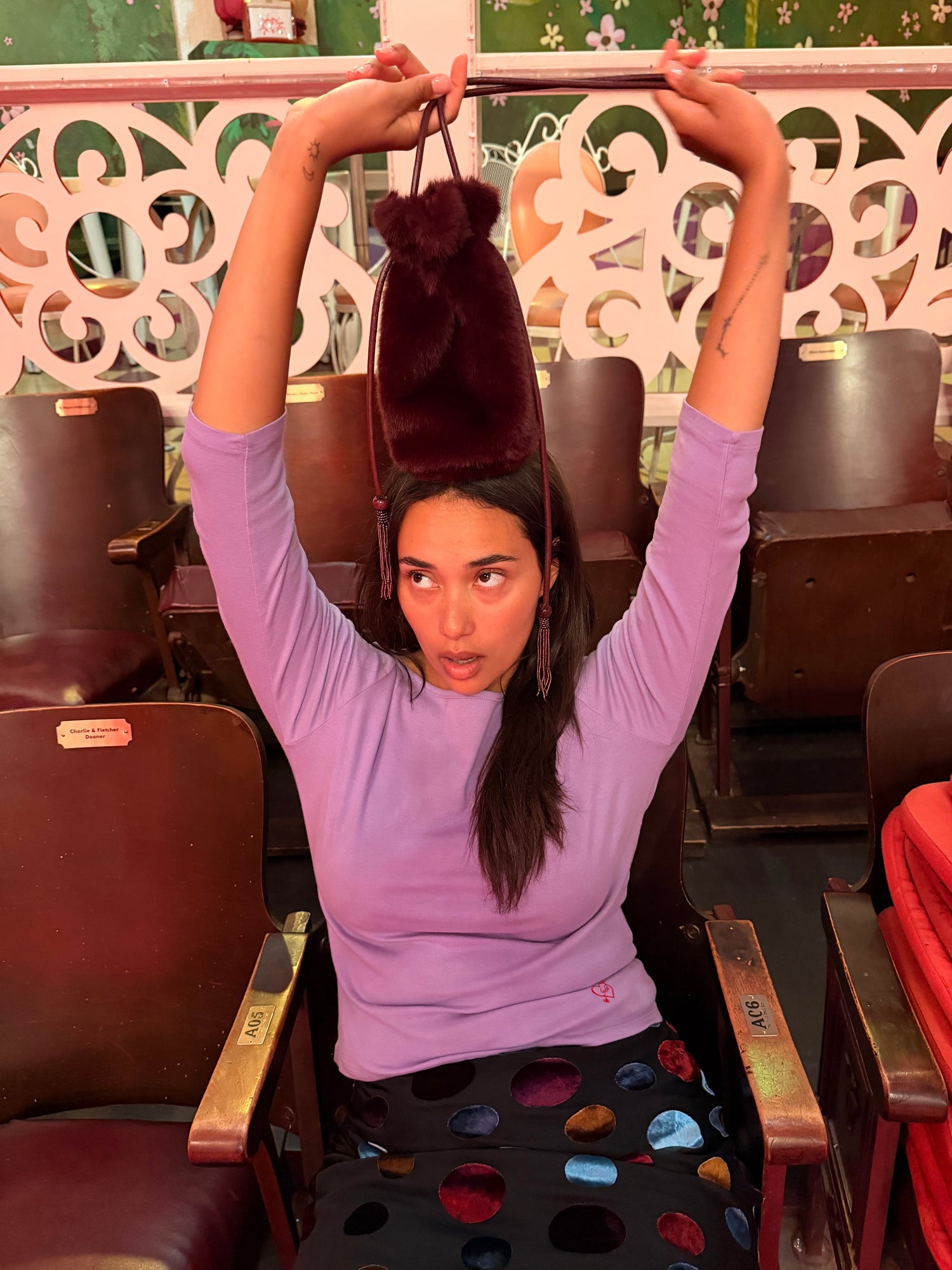 Luca Faux Fur Bag | Merlot