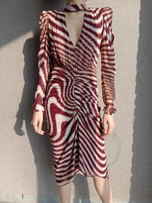 Midi Dress | Brown Zebra Print