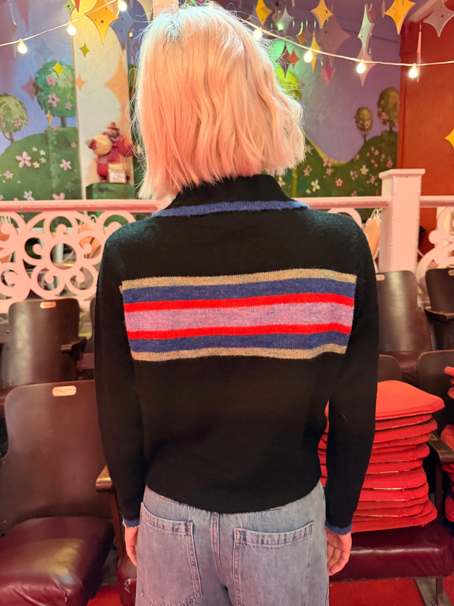 Wylie Half Zip Sweater | Black Multi