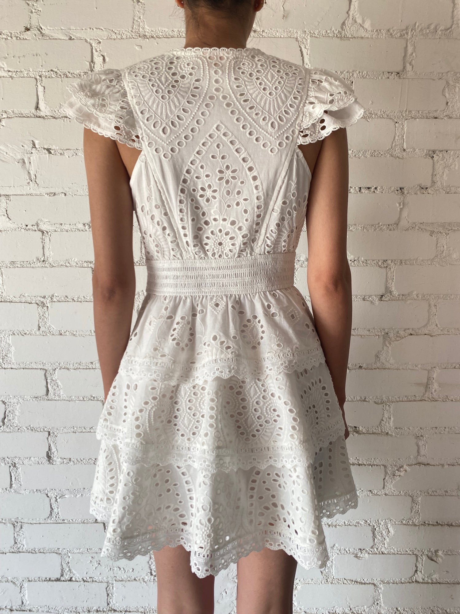 Rococo Sand | V-Neck Mini Dress | Pearl