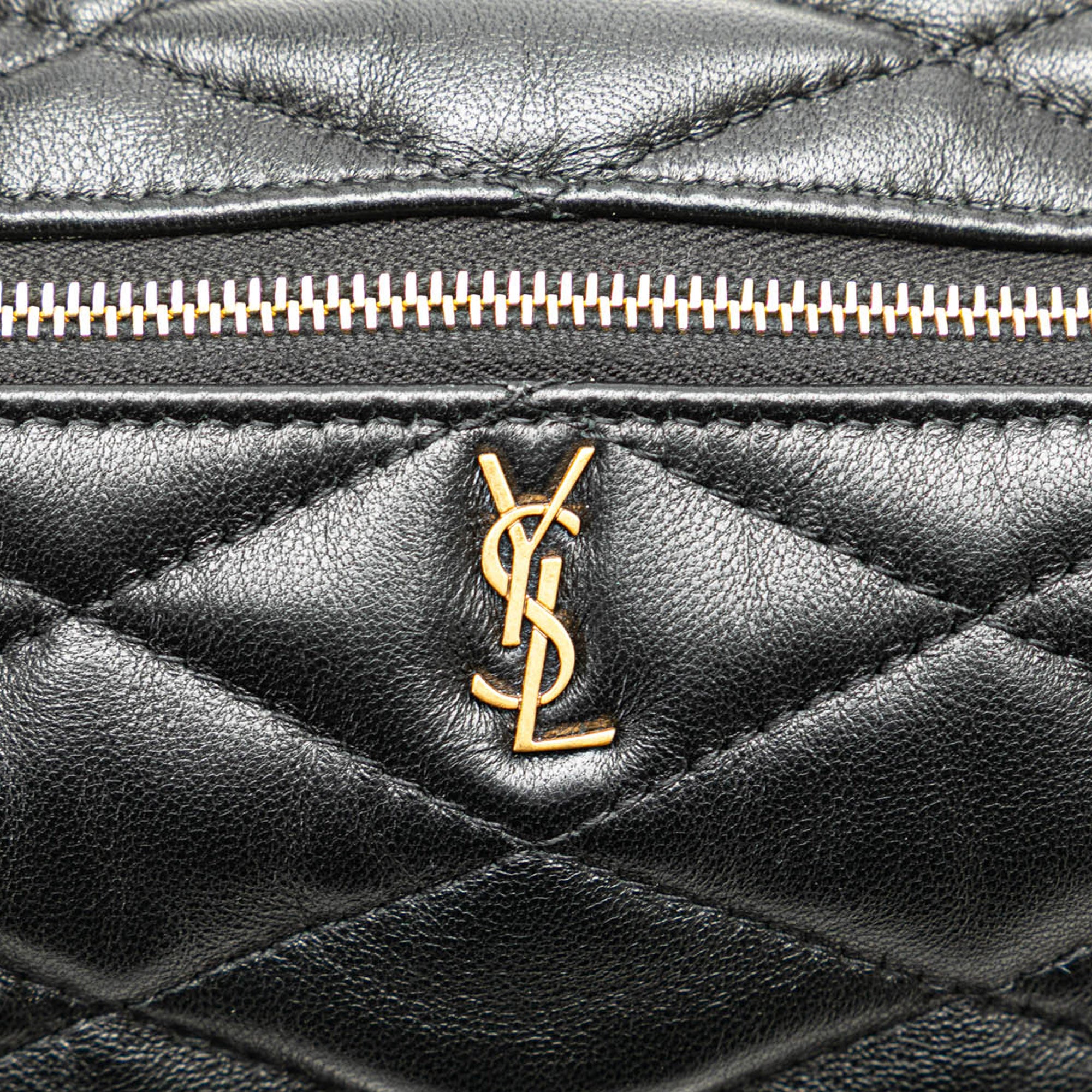Saint Laurent | Pre-Owned Small Quilted Lambskin Sade Tube Bag | Black