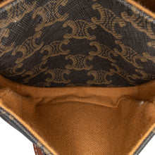 Celine | Pre-Owned Medium Triomphe Coated Canvas Folco Crossbody - III | Brown/Dark Brown