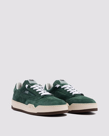 Side angle of green sneakers
