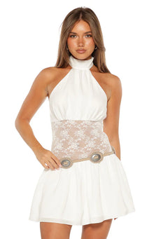 Infime Lace Mini Dress | White